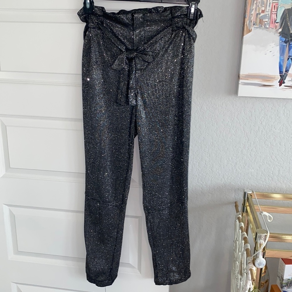 Black and silver sparkle jogger